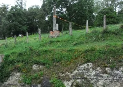 Travaux sur la cheminée du monastère de Flée